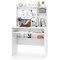 Home Office Desk with Hutch Pull Out Tray and Magnetic Whiteboard